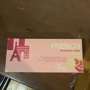 Vintage French vocabulary flash card